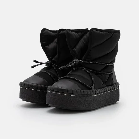 Tory Burch LEATHER TRIM SHEARLING LINING Sleeping Bag Boot BOOTIES - Picture 5 of 11